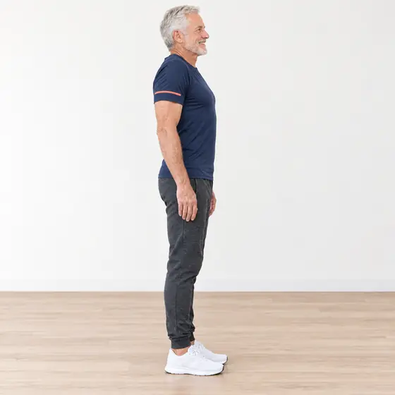 Shoulder Rolls: Sit or stand tall, arms relaxed.