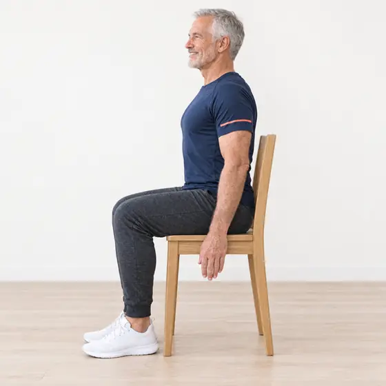 Shoulder Rolls: Sit tall, arms relaxed at your sides.